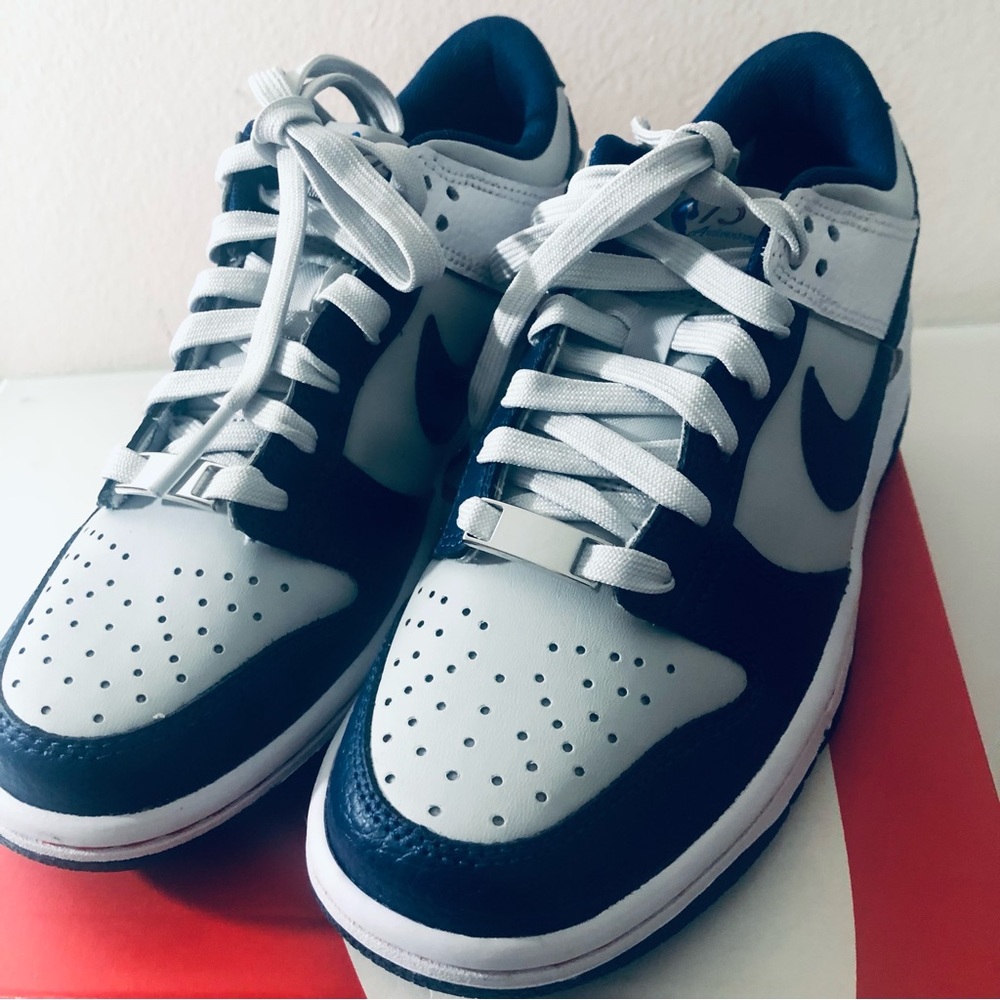 NIKE DUNK LOW SNEAKERS NBA 75TH ANNIVERSARY BROOKLYN NETS SHOES.SIZE 4.5 Y - Picture 4 of 12